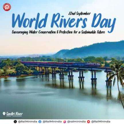 This #WorldRiversDay, Indian Railways emphasises the need to protect and restore waterways and rivers for future generations and biodiversity.
#railminindia #mygovindia #gmblw #SwachhataHiSeva2024 #SwachhBharatMission