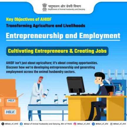 Key objective of AHIDF 
Building a better tomorrow with entrepreneurship and job creation. AHIDF is your gateway to success in the animal husbandry and Dairy sector.
#AHIDF  #entrepreneurship