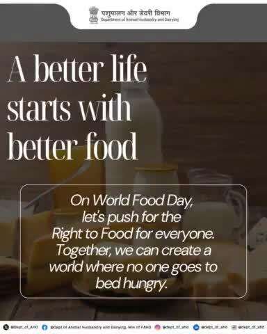 A Better Life Starts with Better Food! 
This #WorldFoodDay, let's stand together to push for the Right to Food for everyone. By ensuring access to nutritious food, we can create a world where no one has to go to bed hungry.