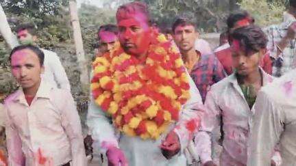 नौतनः प्रखंड में पैक्स प्रत्याशी संदीप गदी चुनाव के लिए श्यामपुर कोतराहा पंचायत से नामांकन दाखिल कीए