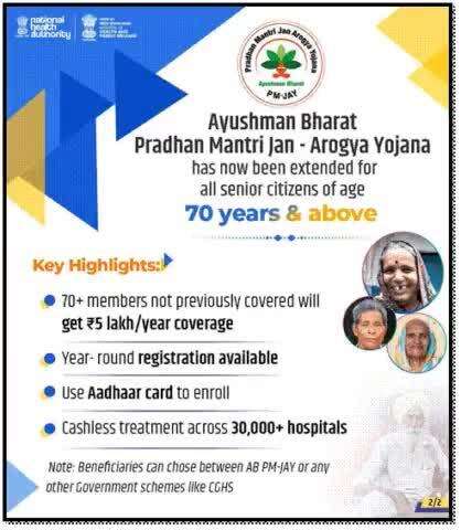 #AyushmanBharat: Vay Vandana Cards achieves Milestone

A New Dawn for Elderly Healthcare in India

More :https://pib.gov.in/PressReleasePage.as