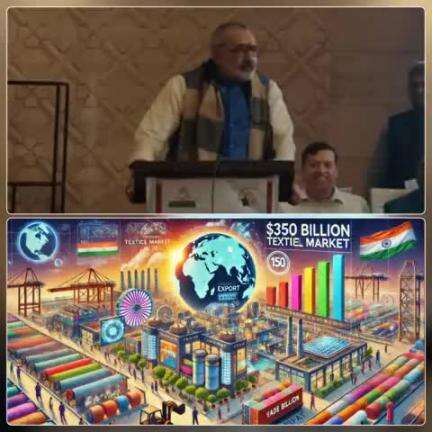 The Union Minister #girirajsinghbjp urged the industry to strive toward the ambitious target of a $350 billion textile market with $150 billion in exports by 2030, emphasizing #Panipat’s role as a key driver in achieving this vision.