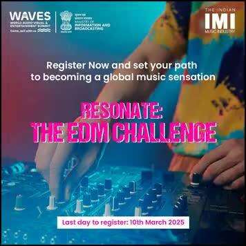 Resonate: The EDM Challenge

Pioneering the Next Wave of Electronic Music

#WAVESIndia #WAVESummit