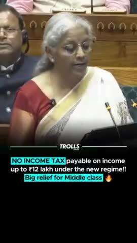 No income tax up to an income of Rs 12 lakhs 🔥🔥

#UnionBudget2025 #NirmalaSitharaman