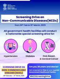 Union Health Ministry launches Intensified Special #NCDScreeningDrive to ensure 100% coverage of all individuals aged 30 years and above