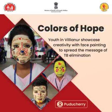 In Villianur, Puducherry, students turn canvases into faces to promote TB awareness, combining
art and action.