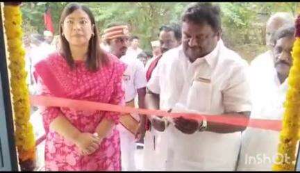 குன்னம்: கீழப்பெரம்பலூரில் ரேஷன் கடை, நூலகம், மேல்நிலை நீர்த்தேக்க தொட்டி ஆகியவற்றை அமைச்சர் சிவசங்கர் திறந்து வைத்தார்