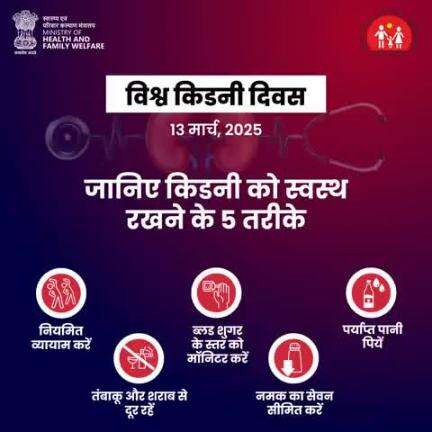 #KidneyHealth | आपकी किडनी आपके संपूर्ण स्वास्थ्य का एक महत्वपूर्ण हिस्सा है, और इसकी देखभाल करना एक दिन की नहीं, हर दिन की ज़िम्मेदारी है!