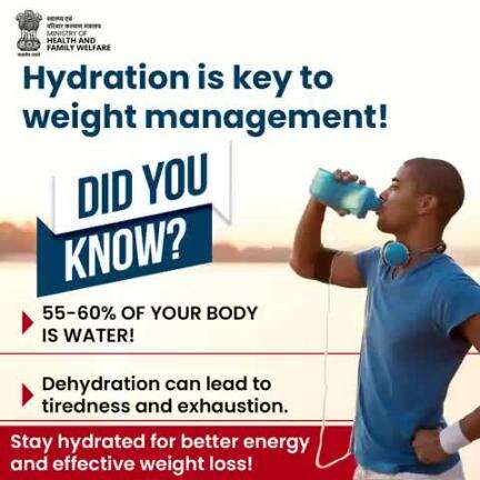 #StopObesity | Proper hydration keeps you energized, prevents fatigue, and even helps with weight management.