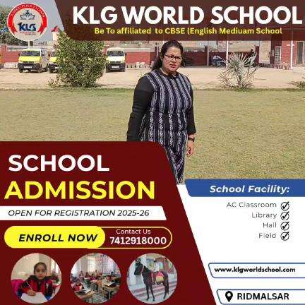 पदमपुर: KLG World school ridmalsar #admission open