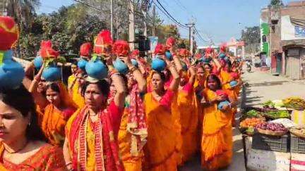 सुल्तानगंज: गंगापुर में श्रीमद्भागवत कथा के लिए भव्य कलश शोभा यात्रा निकाली गई, वातावरण भक्तिमय हुआ