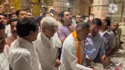 भदेसर: ऊर्जा मंत्री हीरालाल नागर ने मंडफिया स्थित सांवलिया सेठ के मंदिर में विशेष पूजा की, देश-प्रदेश की खुशहाली की कामना