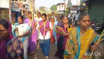 உடையார்பாளையம்: ஜெயங்கொண்டத்தின் முக்கிய வீதிகளில் குருத்தோலை ஞாயிறு சாட்சிபவனி- கிறிஸ்துவ மக்கள் பங்கேற்பு