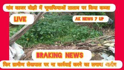 ग्राम काजरबोझी थाना बरखेड़ा जिला पीलीभीत के प्रधान की दबंगई आई सामने तालाब पर कब्जा कर मकान बना हुआ वीडियो हुआ वायरल
