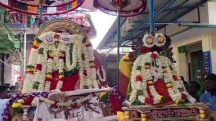 திருத்துறைப்பூண்டி: பிறவி மருந்தீஸ்வரர் கோவிலில் சித்திரை பெரும் திருவிழா கொடியேற்றத்தில் பங்கேற்ற V.K.சசிகலா
