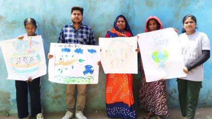 पाली: युवा टीम ने चित्रकला के माध्यम से जल संरक्षण का महत्व समझाया