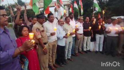 గాజువాక: ఉగ్రవాద దాడులకు నిరసనగా కూర్మన్నపాలెంలో కొవ్వొత్తి ర్యాలీతో నేర్పిన తెలిపిన బిజెపి నేతలు