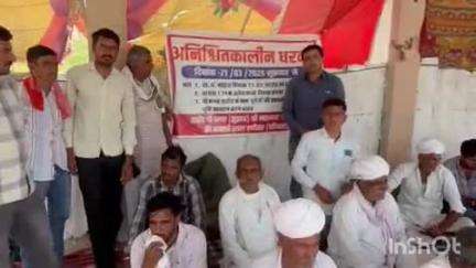 बालेसर: ग्राम पंचायत के नोटिस के विरोध में खावा परिवार का रणीसर में धरना 39वें दिन भी जारी