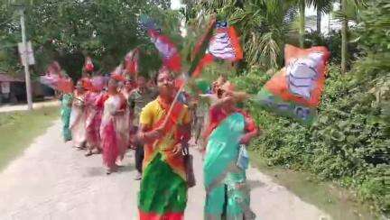 ঢেকিয়াজুলি ভাগ: সমাগত পঞ্চায়ত নিৰ্বাচনকলৈ পিৰাকটা গাওঁ পঞ্চায়ত এলেকাত ভাৰতীয় জনতা পাৰ্টিৰ নিৰ্বাচনী প্ৰচাৰ সমদল