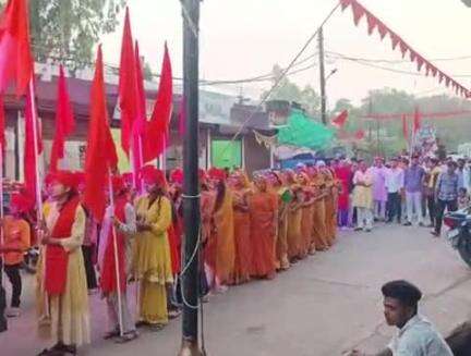 लिधौरा: जय जय परशुराम की जयकारों के साथ जतारा नगर में निकाली गई शोभायात्रा