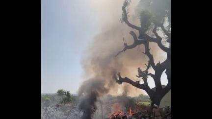 महागाव: महागाव पोलीस स्टेशन परीसराला आग, पोलीस कर्मचारी आणि नागरिकांनी आगीवर मिळविले नियंत्रण, सुदैवाने मोठा अनर्थ टळला