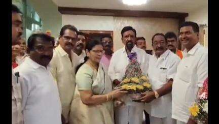 భీమవరం: రాజ్యసభ సభ్యునిగా నియమితులైన పాక వెంకటసత్యనారాయణకు అభినందనలు తెలిపిన టిడిపి రాష్ట్రపోలీట్ బ్యూరోసభ్యురాలు సీతారామలక్ష్మి