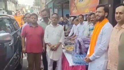 घनारी: दौलतपुर चौक पर निकाली गई भगवान परशुराम की शोभायात्रा