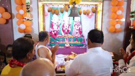 चाकूर: श्रीराम मंदिर चाकूर व श्रीराम मंदिर आटोळा येथील श्रीराम जन्मोत्सवास सहकार मंत्री बाबासाहेब पाटील यांची उपस्थिती