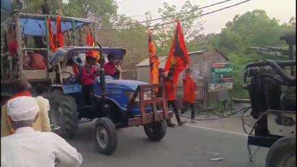 बड़हरिया: बड़हरिया में भगवान श्रीराम की शोभायात्रा निकाली गई, प्रशासन रहा तैनात