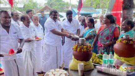 உடையார்பாளையம்: அணைக்குடம் உள்ளிட்ட கிராமங்களில் கோடைகால நீர்மோர் பந்தலை திறந்து வைத்த போக்குவரத்து துறை அமைச்சர் சிவசங்கர்