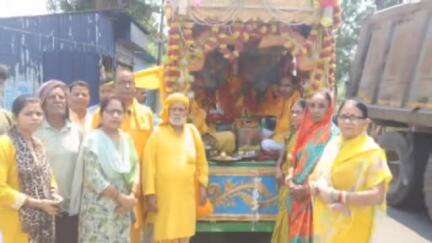 मुसाबनी: मुसाबनी में अखंड ज्योति रथ का हुआ भव्य स्वागत