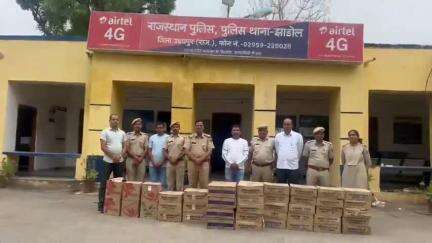 झाडोल: चंदवास महादेव मंदिर के पास अवैध रूप से चल रही ब्रांच से 49 कार्टन अवैध अंग्रेजी शराब जब्त