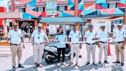 ಶಿವಮೊಗ್ಗ: ನಗರದಲ್ಲಿ ಸಂಚಾರ ನಿಯಮ ಉಲ್ಲಂಘನೆ ವ್ಯಕ್ತಿಗೆ ದಂಡ ವಿಧಿಸಿದ