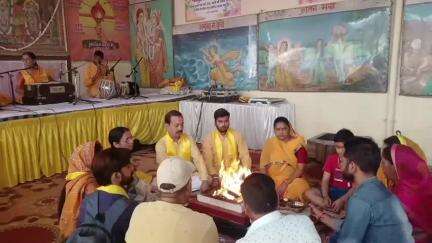 सांगानेर: आराध्य देव गोविंद देवजी मंदिर में महंत अंजन कुमार गोस्वामी के सानिध्य में राष्ट्र शक्ति जागरण गायत्री महायज्ञ का आयोजन