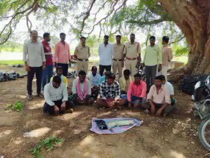 గుడిబండ మండలం సీసీ గిరి గ్రామ సమీపంలోని అటవీ ప్రాంతంలో 11 మంది జూదరుల అరెస్టు