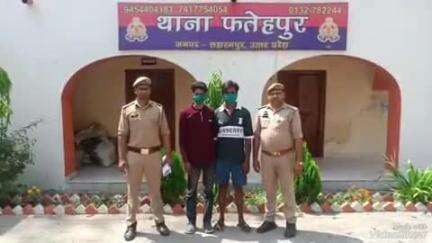 बेहट: माजरी से पुलिस ने जान से मारने की धमकी देने और मारपीट के मामले में वांछित 2 वारंटी अभियुक्तों को किया गिरफ्तार