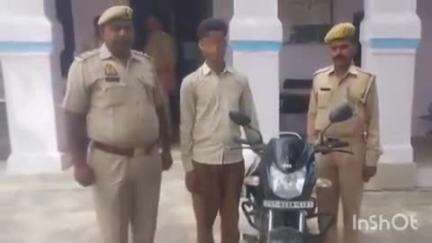 सिकंदराराऊ: हसायन पुलिस ने 1 वाहन चोर को किया गिरफ्तार, कब्जे से बरामद हुई 1 चोरी की मोटर साइकिल