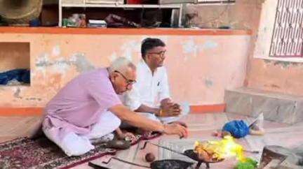 सिवाना: सिवाना विधायक हमीर सिंह भायल ने वालु हनुमान मंदिर में किए दर्शन, देश के लिए अमन-चैन की कामना की