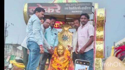 निलंगा: पुण्यश्लोक अहिल्यादेवी होळकर यांच्या त्रिशताब्दी जयंती निमित्त अहिल्या संदेश यात्रेचे निटूर गावात जल्लोषात स्वागत