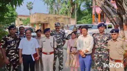 हरलाखी: हरलाखी थाना परिसर में सुरक्षा और प्रशासनिक अधिकारियों की समन्वय बैठक