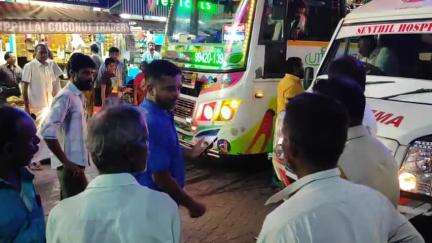 காரைக்குடி: கல்லுக்கட்டியில் தனியார் மருத்துவமனை ஆம்புலன்சை மறித்து தகராறில் ஈடுபட்ட நபரால் பரபரப்பு