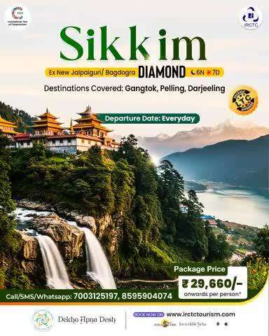 Come, witness the allures of this stand-out destination with IRCTC's Sikkim Diamond tour package. Hurry! Book your tickets today. 
https://irctctourism.com/pacakage_description?packageCode=EHH123