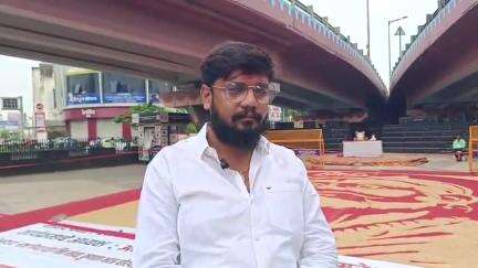 छत्रपती संभाजी महाराजांच्या जयंतीनिमित्त क्रांती चौकात गव्हापासून साकारली भव्य प्रतिमा:भुमरे प्रतिष्ठानचे जय किशन कांबळे