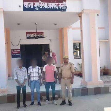 बस्ती: मुंडेरवा थाने की पुलिस ने थाना क्षेत्र के अलग-अलग स्थानों से चार लोगों को किया गिरफ्तार