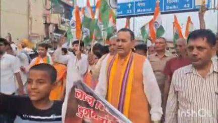 राई: भैरा बाकिपुर गांव में तिरंगा यात्रा निकाली गई