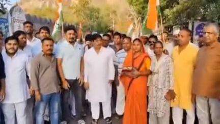तानसेन: मंत्री विजय शाह का विवादित बयान मामला कांग्रेस ने जलाया पुतला