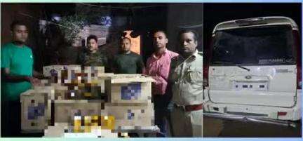 दिनांक 15.05.2025 को गुप्त सूचना के आधार पर रामकोल गाँव से 01 स्कॉर्पियो से कुल  403 लीटर विदेशी शराब  किया गया जप्त ।