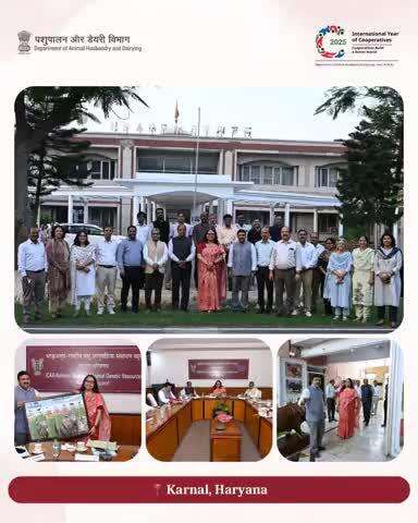 Smt. Alka Upadhyaya, Secretary, DAH&D, GoI & Dr. Abhijit Mitra, Animal Husbandry Commissioner, GoI, visited ICAR-National Bureau of Animal Genetic Resources, Karnal. There was a thorough discussion on various aspects of AnGR management .