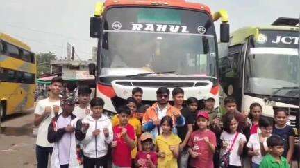 बालाघाट: राज्य स्तरीय कराटे प्रतियोगिता के लिए इंदौर रवाना हुए बालाघाट जिले के 20 खिलाड़ी