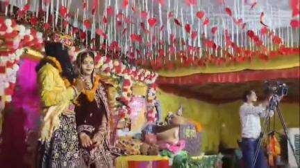 बलौदा: कोसमंदा गांव के बाजार चौक में श्रीमद भागवत महापुराण कथा ज्ञान यज्ञ महोत्सव के दौरान निकाली गई भव्य झांकी